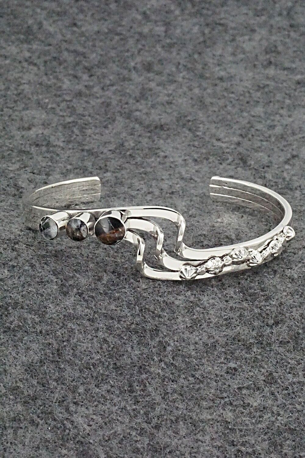 White Buffalo & Sterling Silver Bracelet - Daniel Dakai