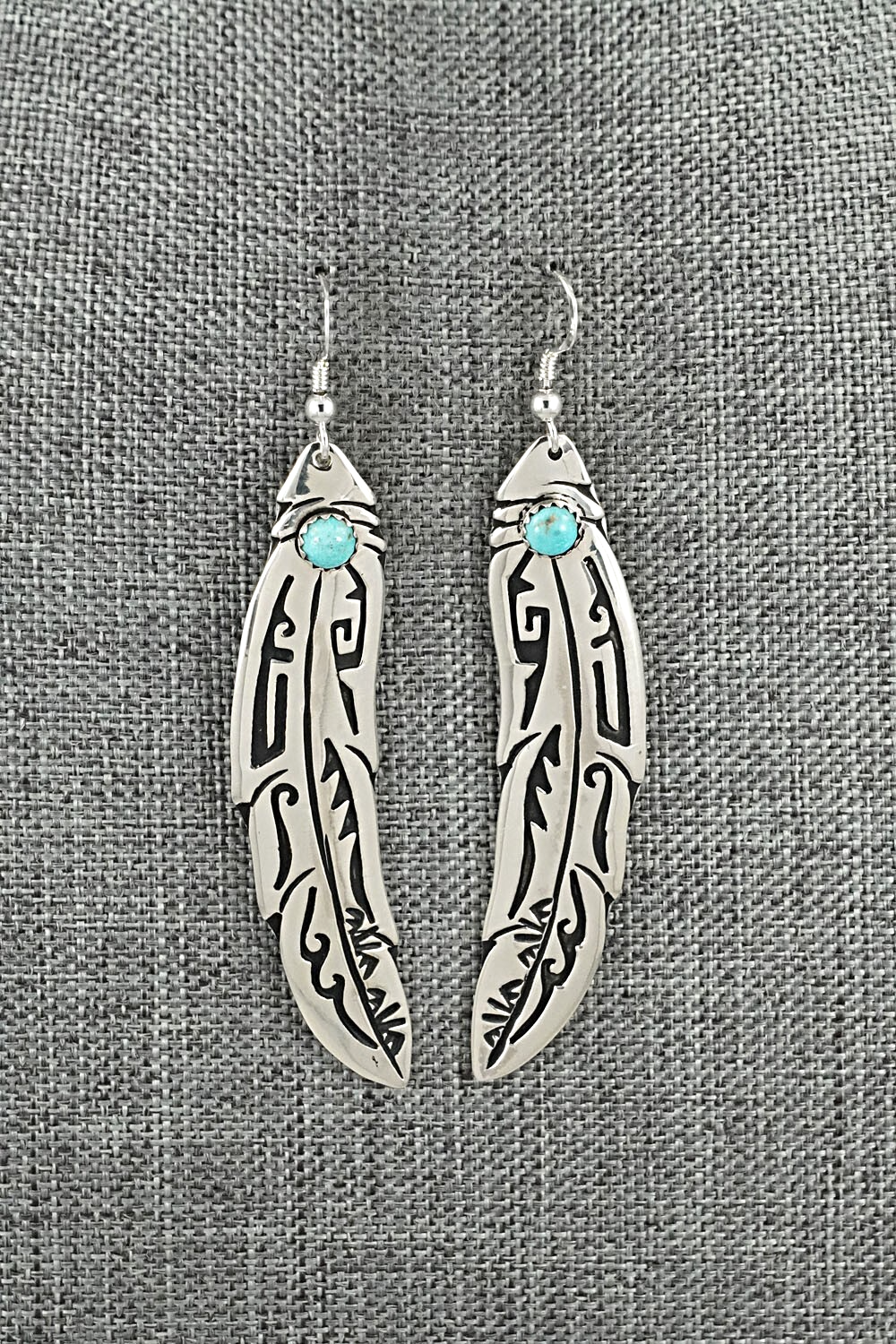 Turquoise & Sterling Silver Earrings - Rosita Singer