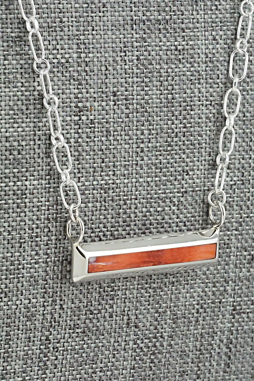 Spiny Oyster & Sterling Silver Necklace - Troy Natachu