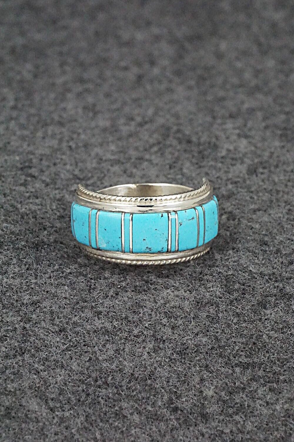 Turquoise & Sterling Silver Ring - Deirdre Luna Panteah - Size 10.5