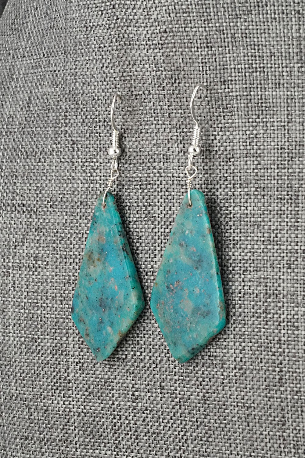 Turquoise & Sterling Silver Earrings - Louise Pete