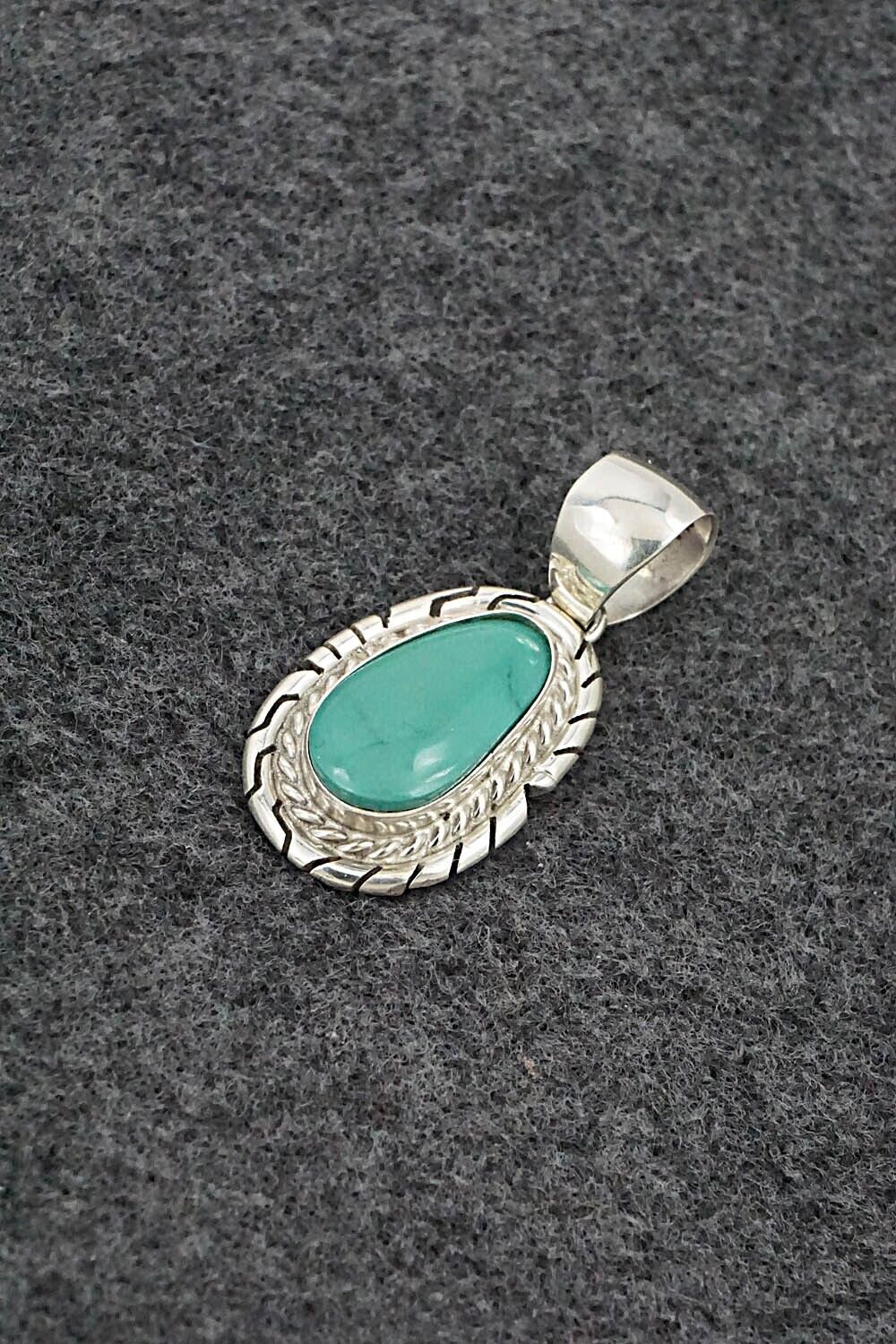 Turquoise & Sterling Silver Pendant - Johnny Frank