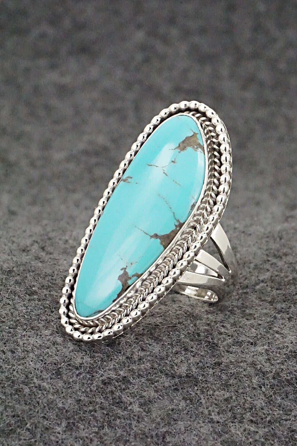 Turquoise & Sterling Silver Ring - Andrew Vandever - Size 8.5