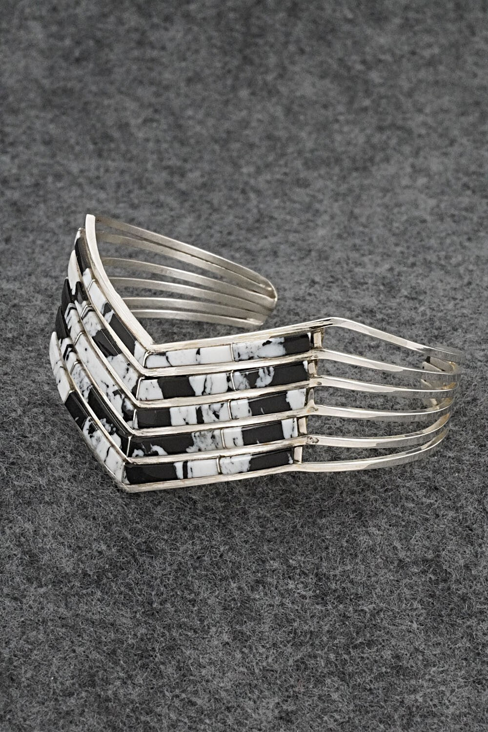 White Buffalo & Sterling Silver Inlay Bracelet - Jamie Johnson