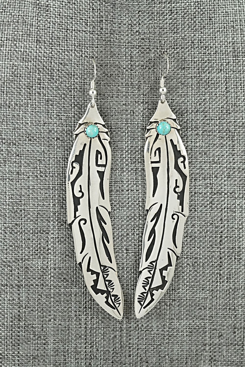 Turquoise & Sterling Silver Earrings - Rosita Singer
