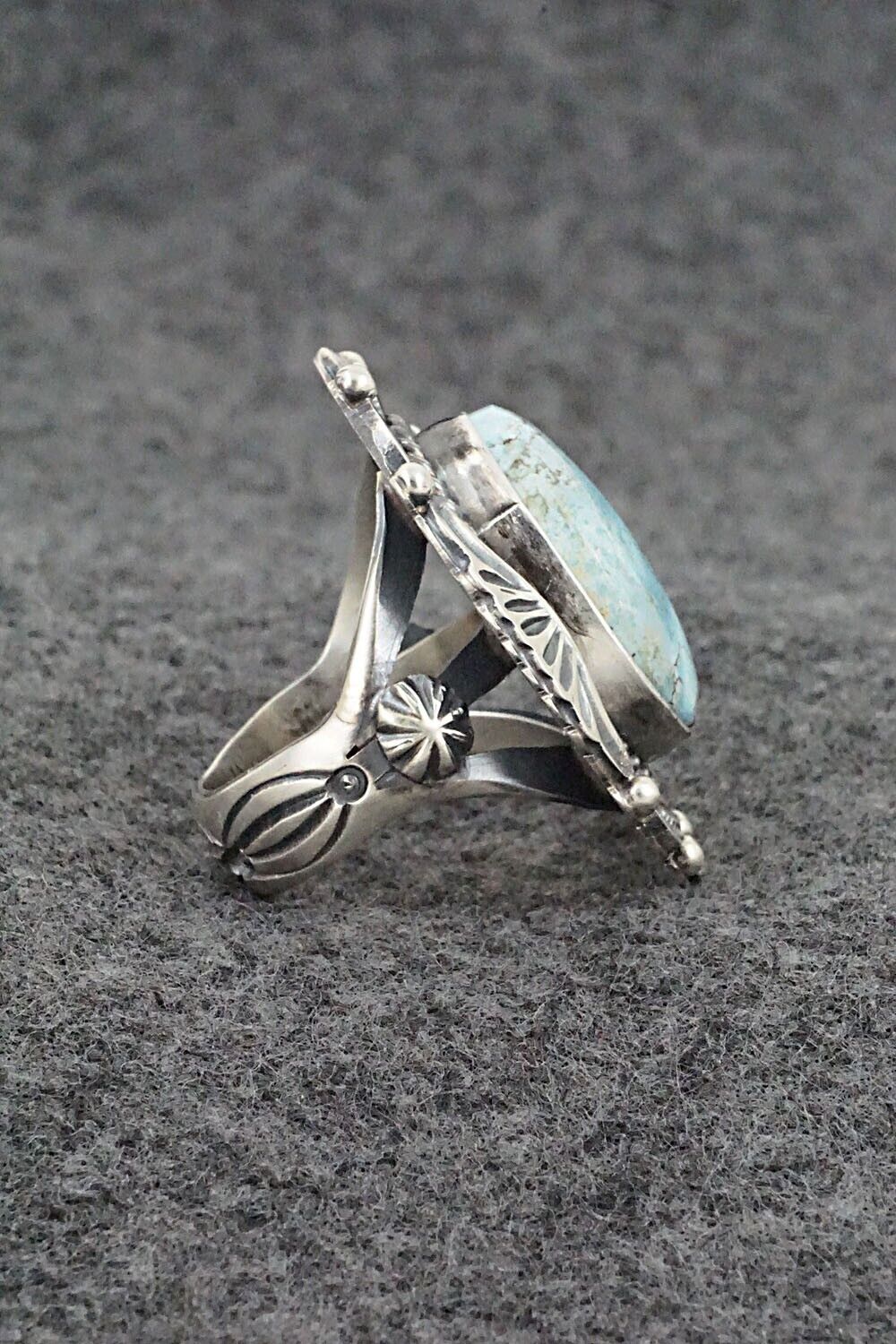 Turquoise & Sterling Silver Ring - Raymond Delgarito - Size 7.5