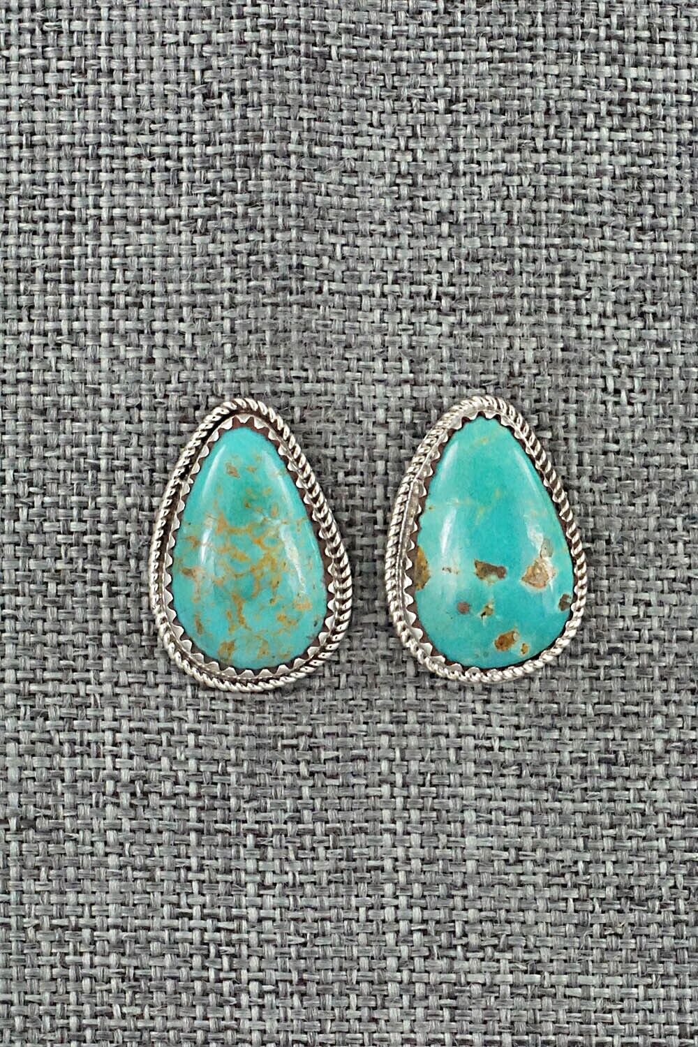 Turquoise & Sterling Silver Earrings - Ernest Hawthorne