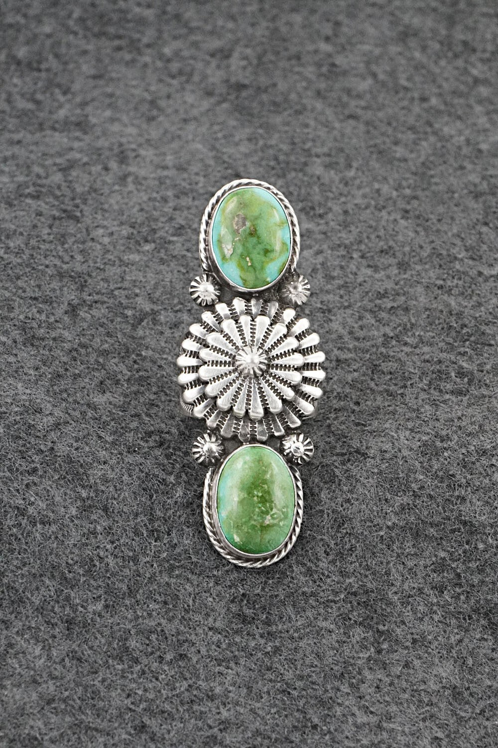 Turquoise & Sterling Silver Ring - Samuel Yellowhair - Size 6.5