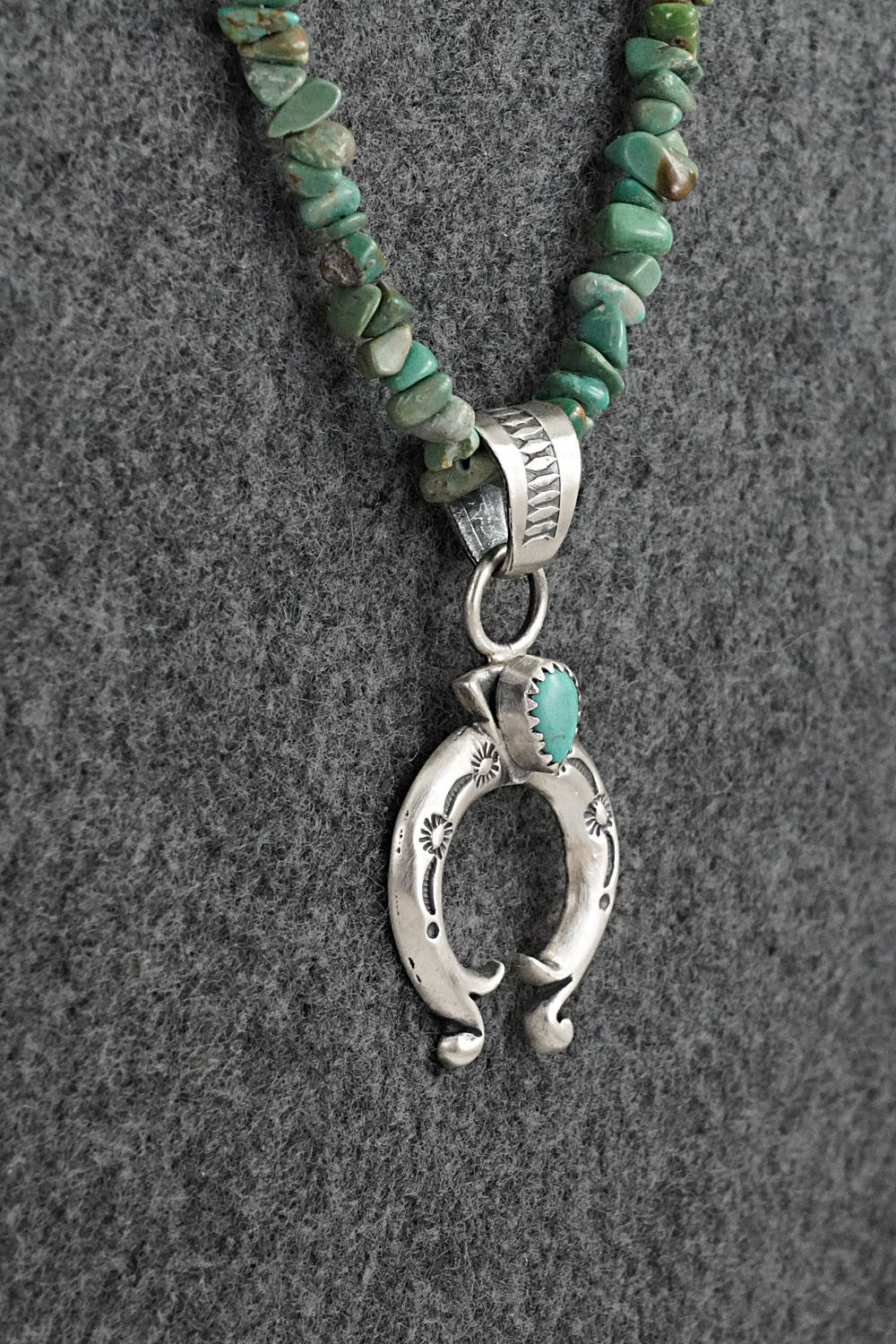 Turquoise & Sterling Silver Necklace 16" - Louise Joe