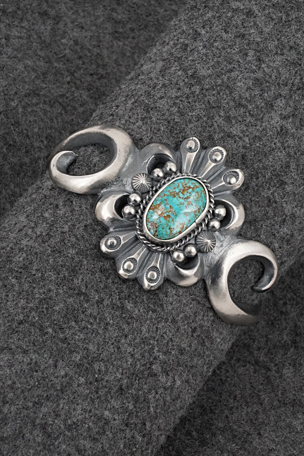 Turquoise & Sterling Silver Bracelet - Harrison Bitsue