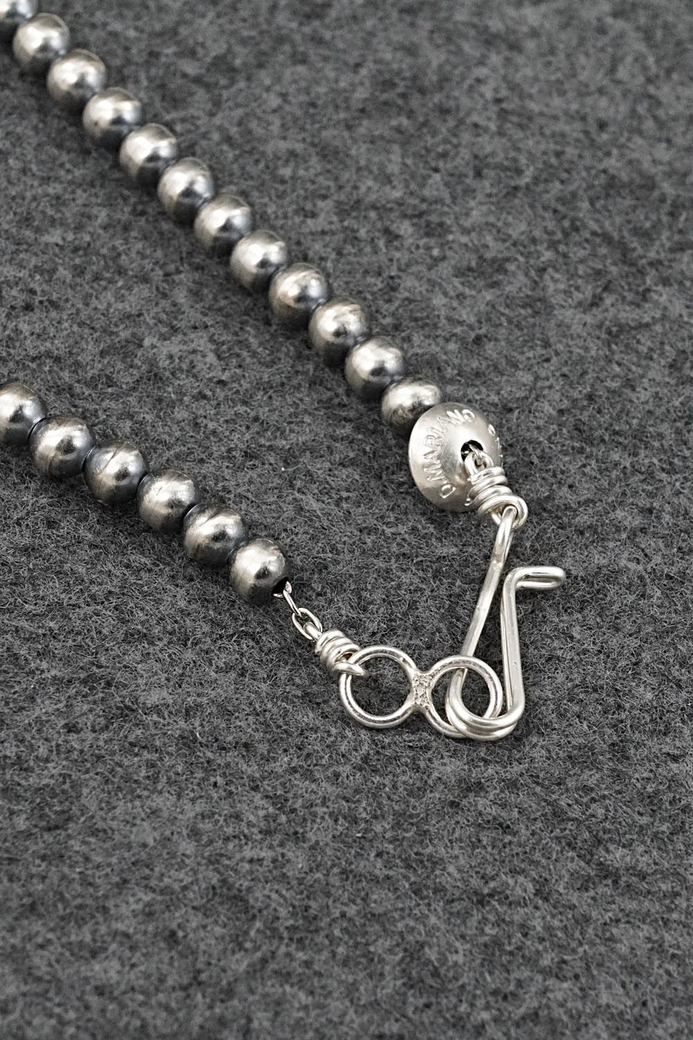 Sterling Silver Navajo Pearl Necklace 22" - Dorinda Mariano