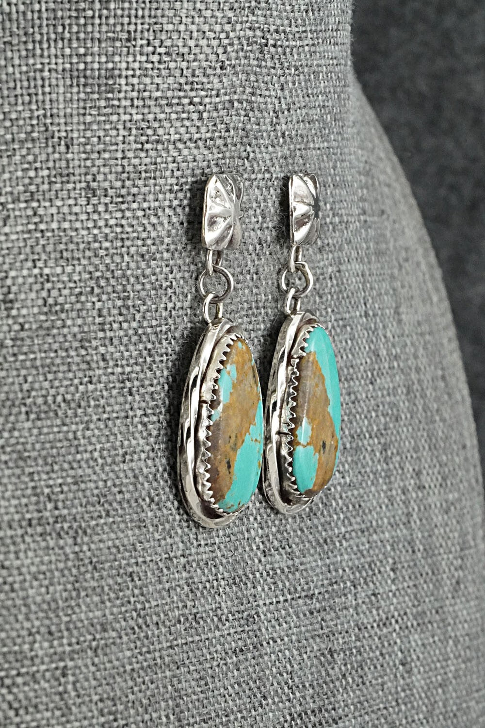 Turquoise & Sterling Silver Earrings - Ernest Hawthorne