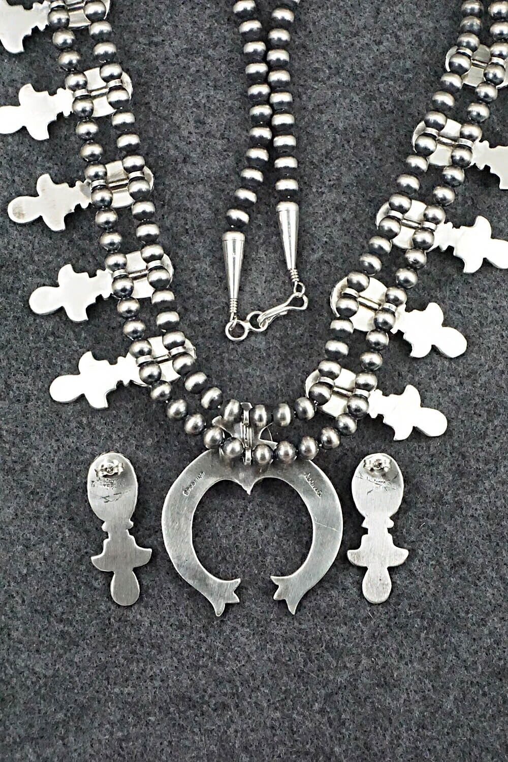 Turquoise & Sterling Silver Squash Blossom Set - Adrienne Gordon