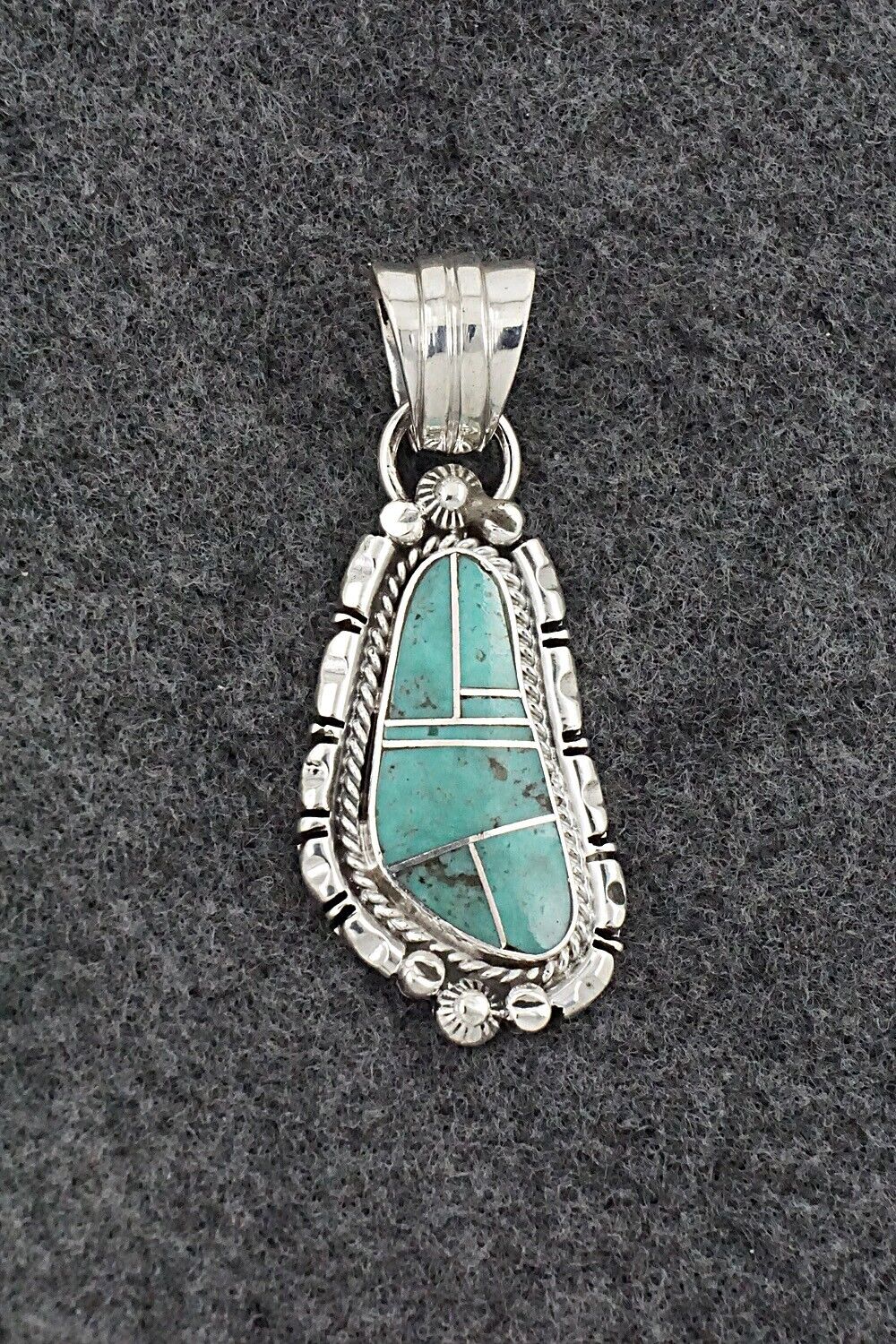 Turquoise & Sterling Silver Pendant - James Manygoats