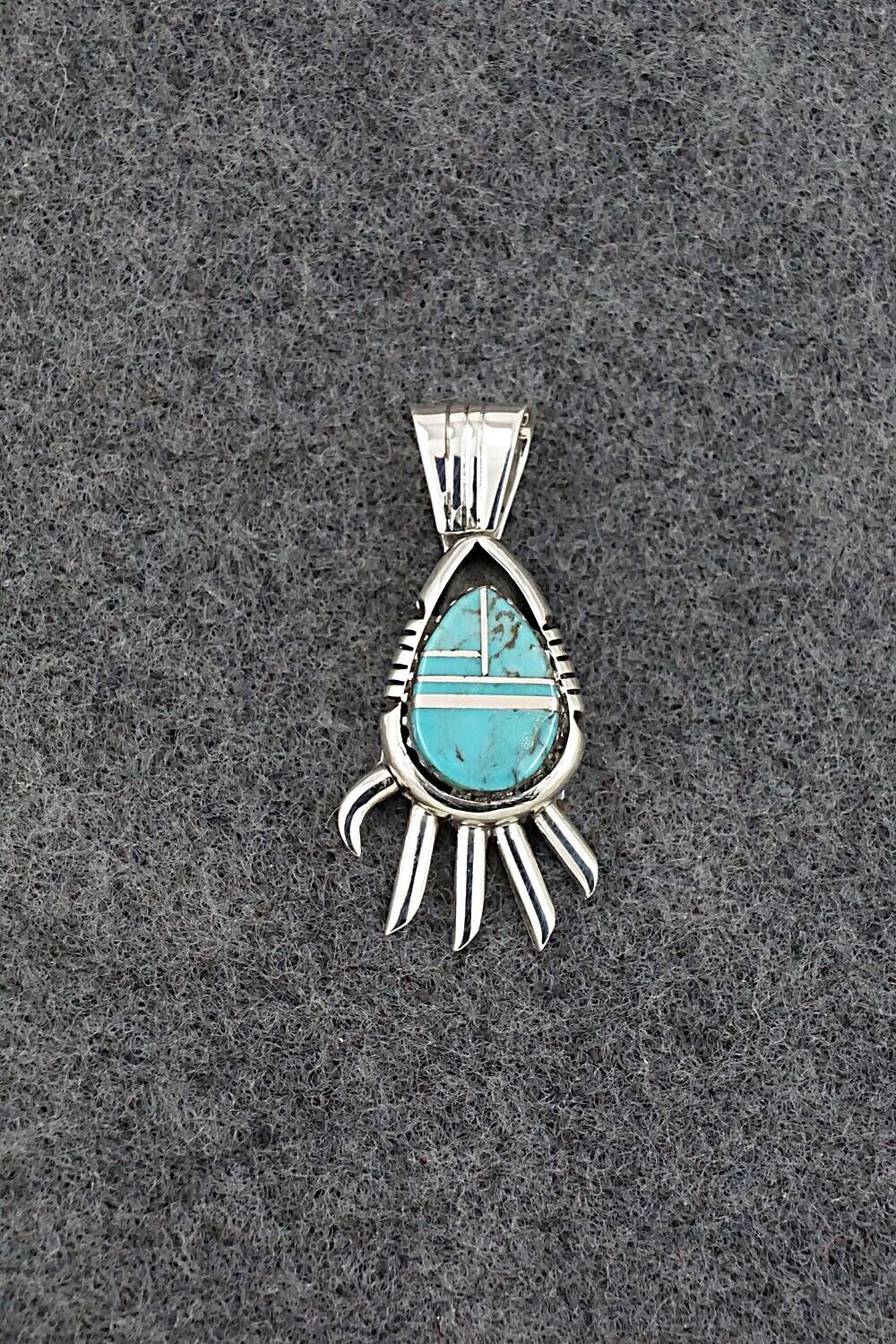 Turquoise & Sterling Silver Pendant - James Manygoats