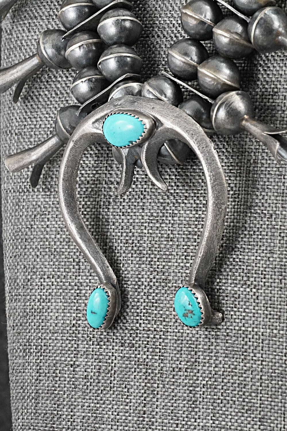 Turquoise & Sterling Silver Squash Blossom Set - Gilbert Martin