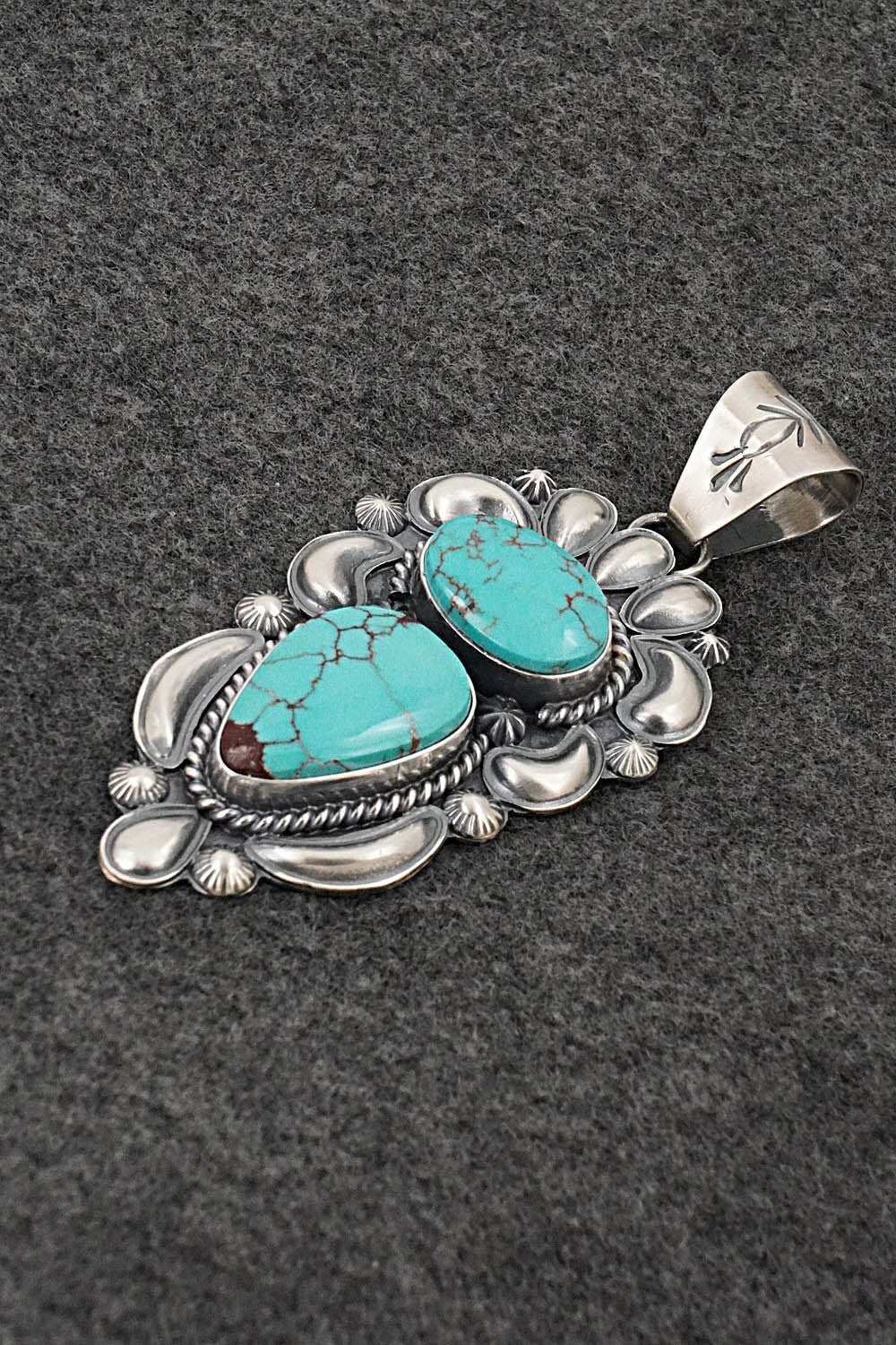 Turquoise & Sterling Silver Pendant - Raymond Delgarito
