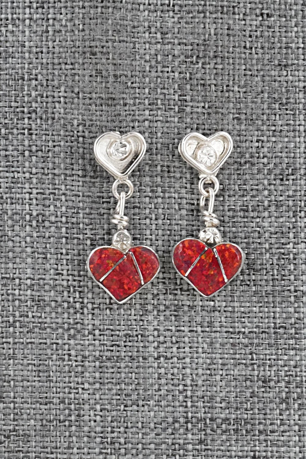 Opalite & Sterling Silver Inlay Earrings - Ola Eriacho
