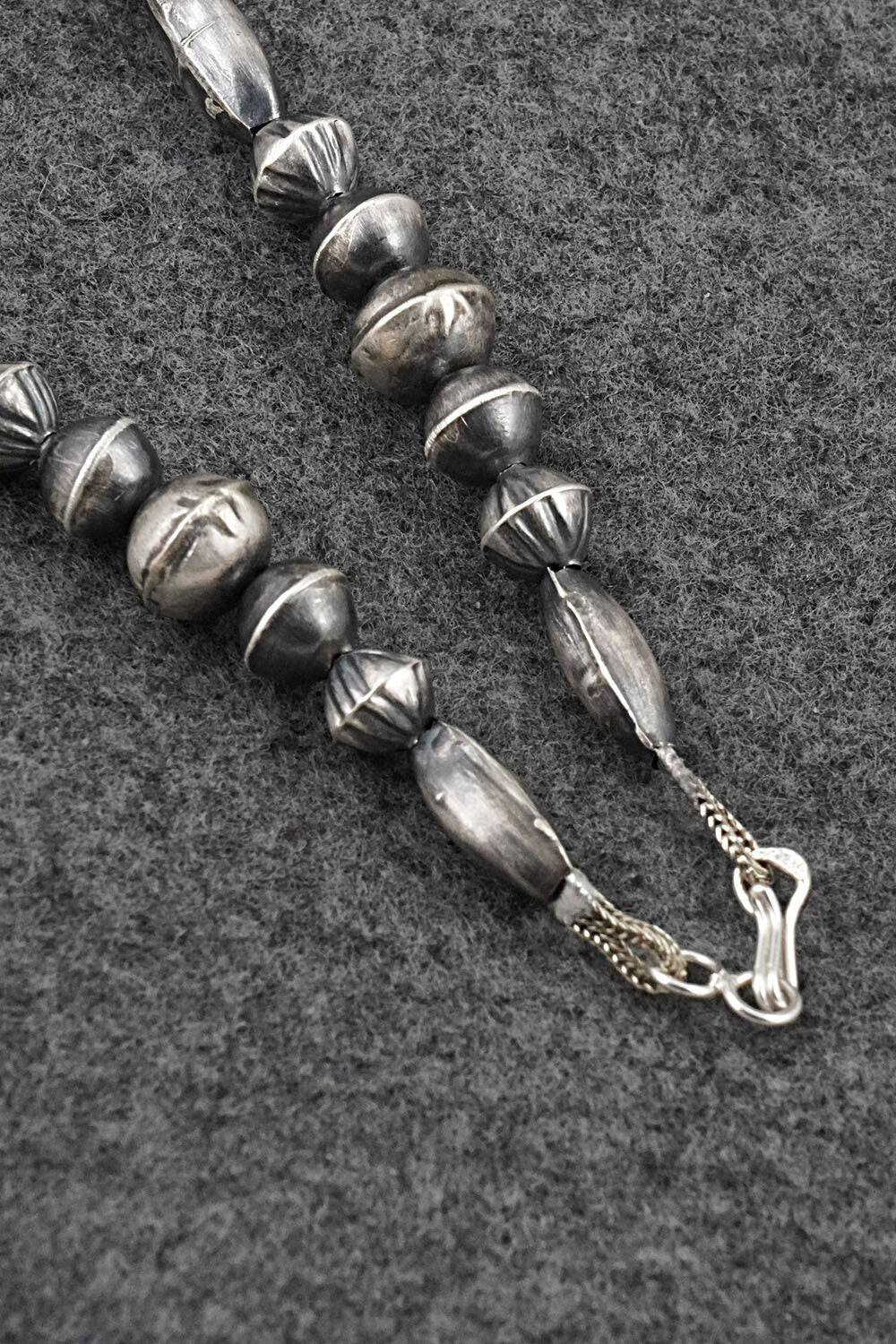 Sterling Silver Navajo Pearl Necklace 28" - Vintage