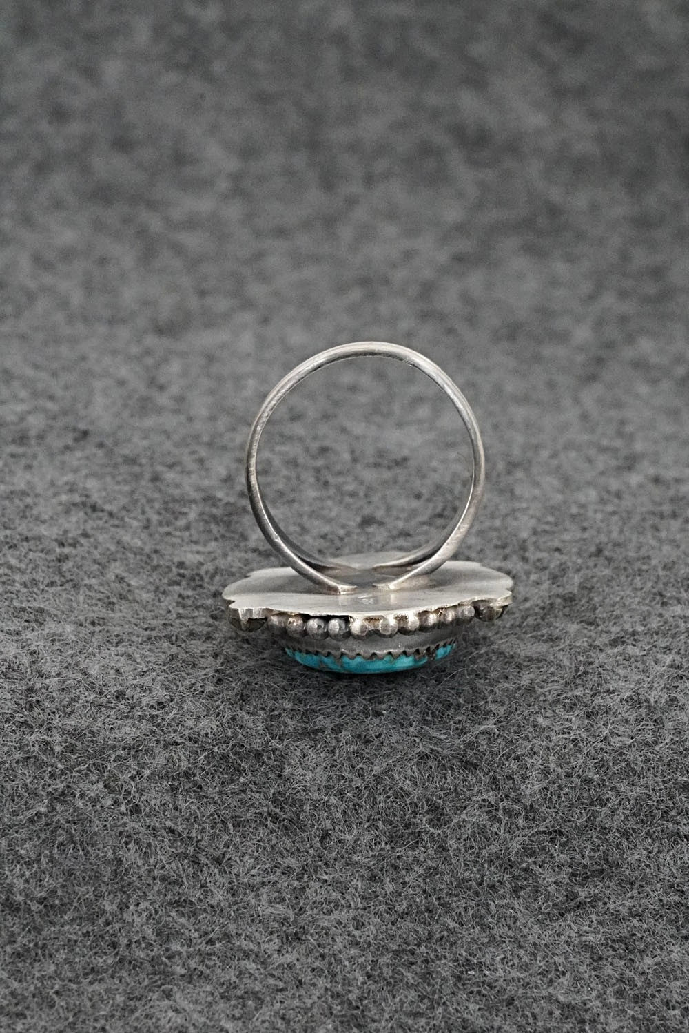 Turquoise & Sterling Silver Ring - Leslie Nez - Size 7.5