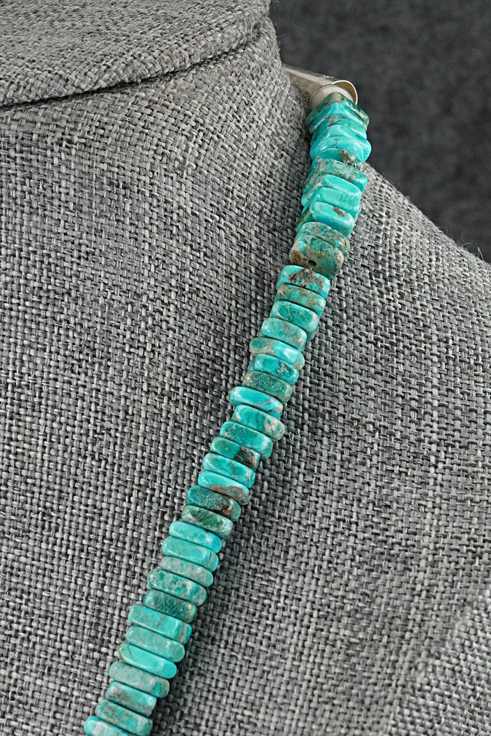 Turquoise & Sterling Silver Necklace 19" - Doreen Jake