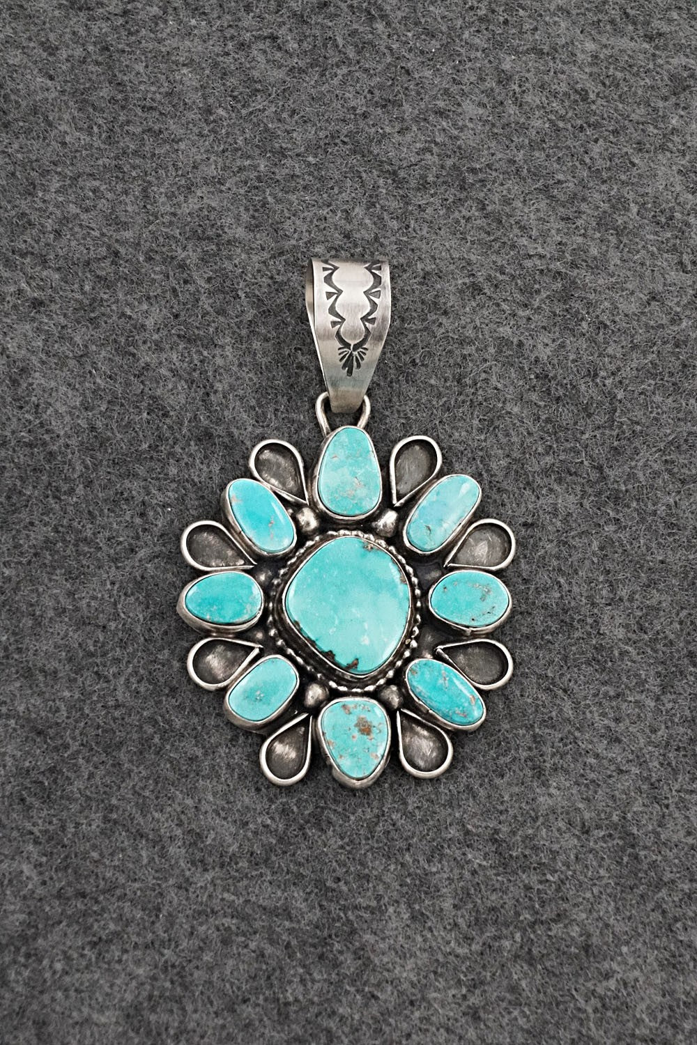 Turquoise & Sterling Silver Pendant - Travis Jim