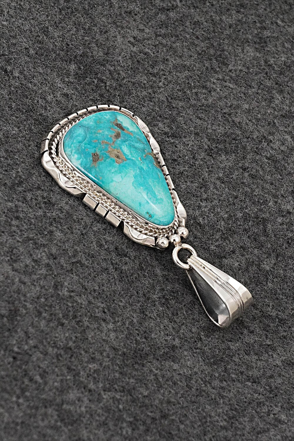 Turquoise & Sterling Silver Pendant - Samuel Yellowhair
