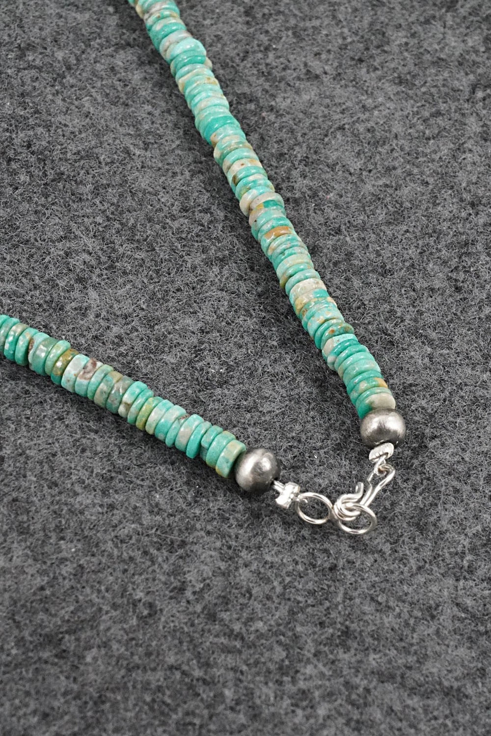 Turquoise & Sterling Silver Necklace 17" - Doreen Jake