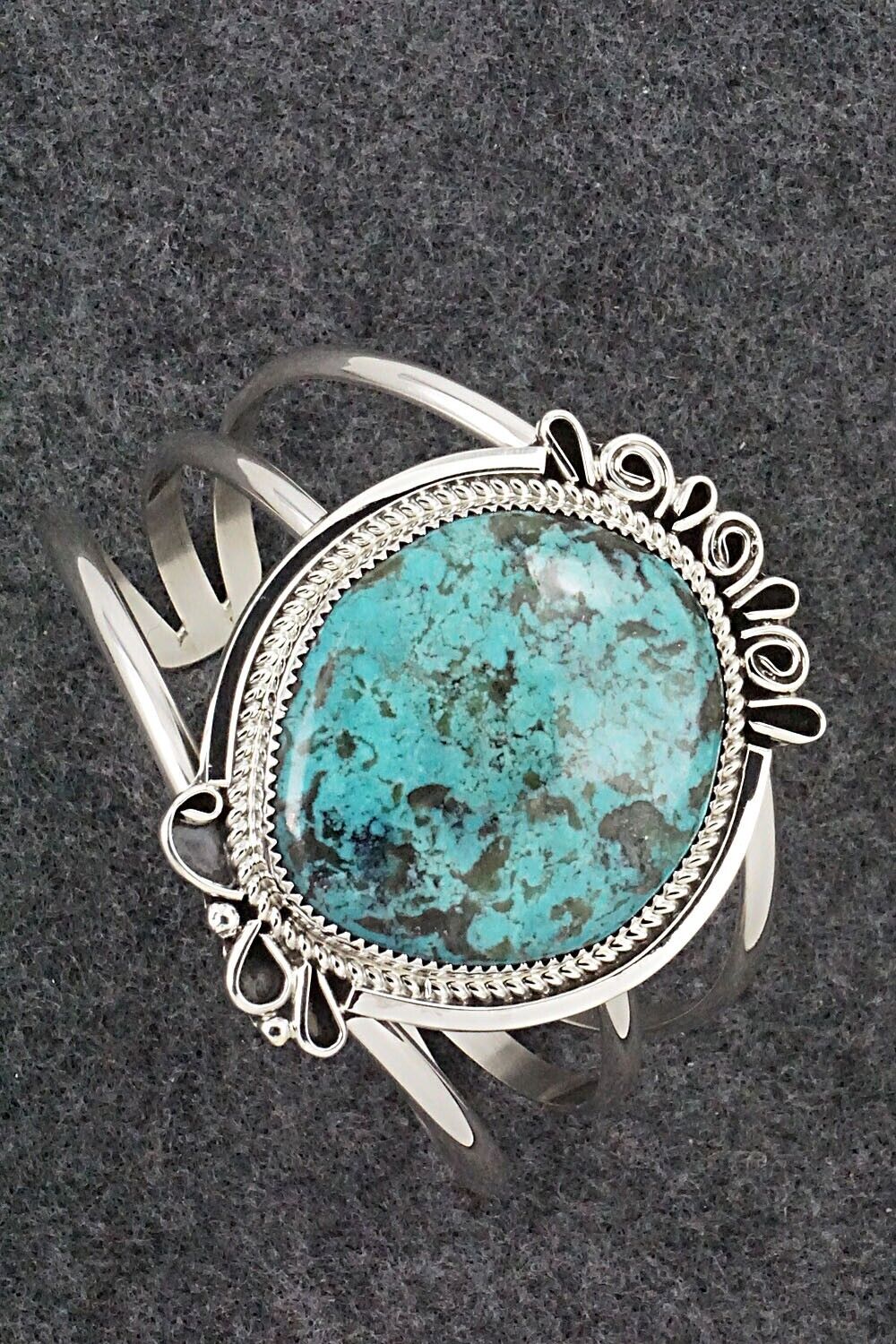 Turquoise & Sterling Silver Bracelet - Leslie Nez