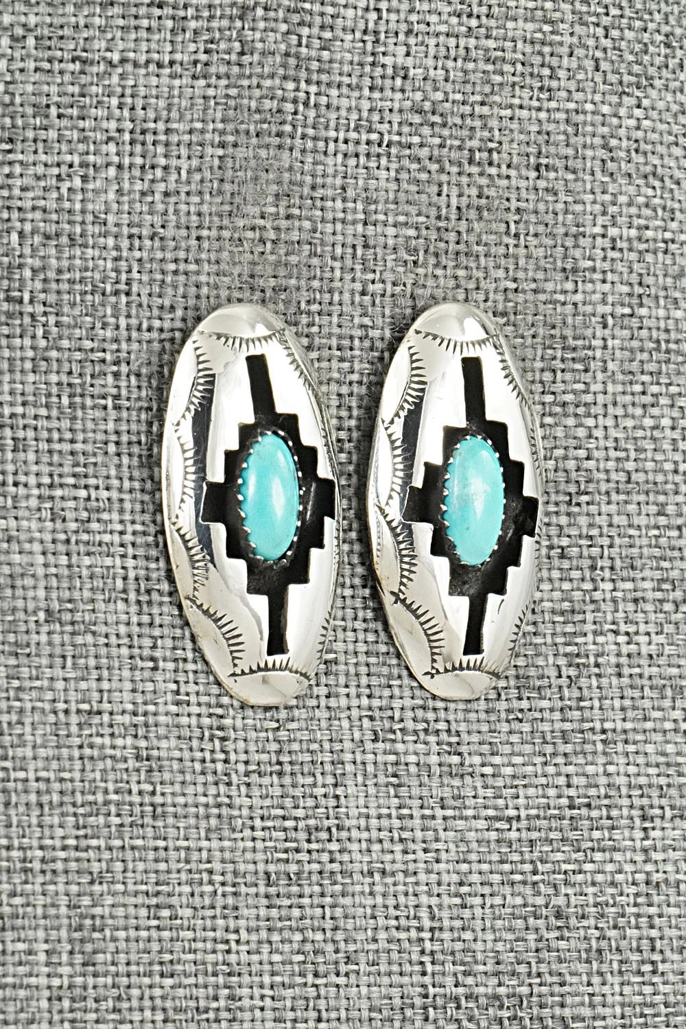 Turquoise & Sterling Silver Earrings - Felix Perry