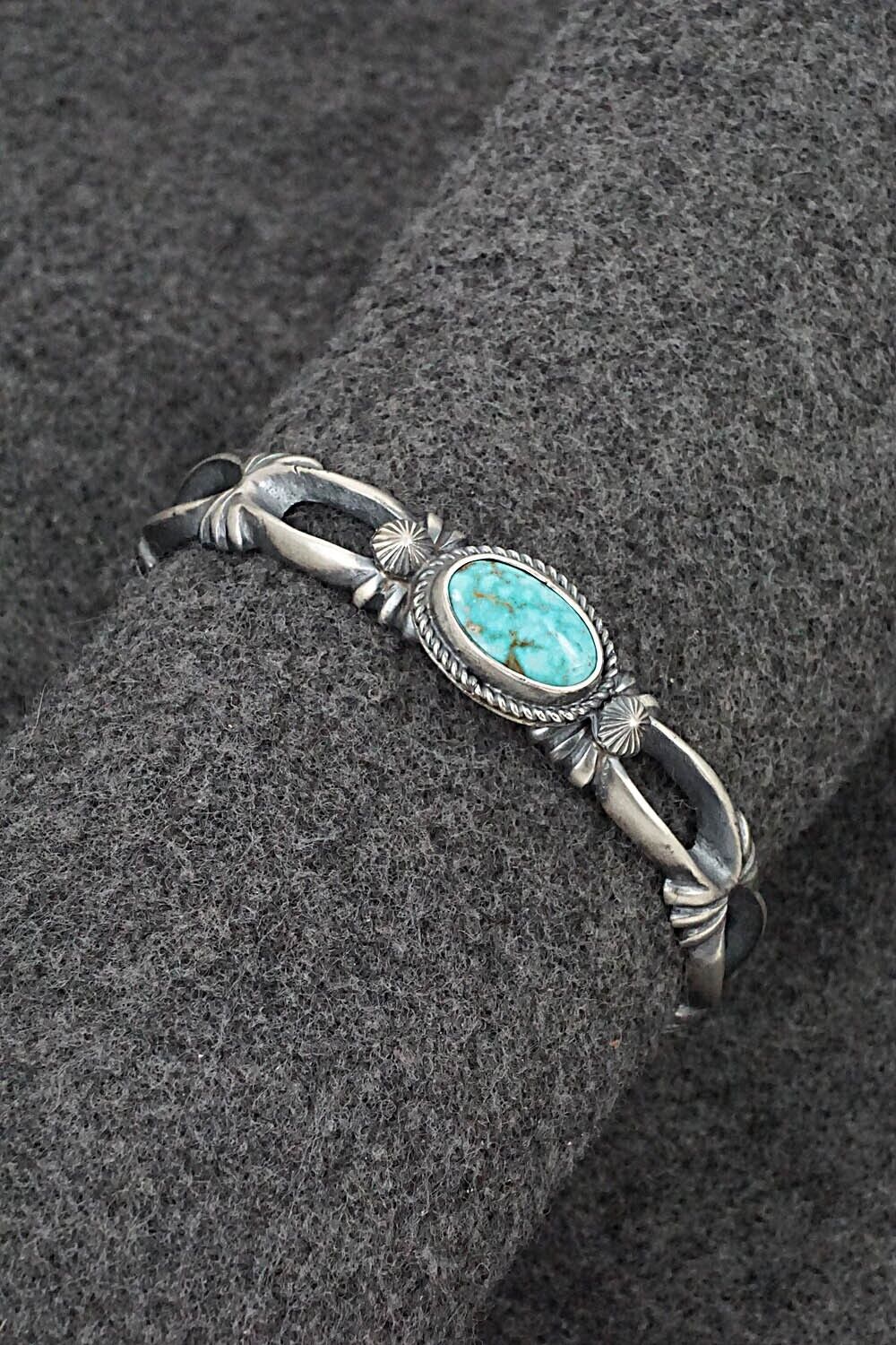 Turquoise & Sterling Silver Bracelet - Harrison Bitsue