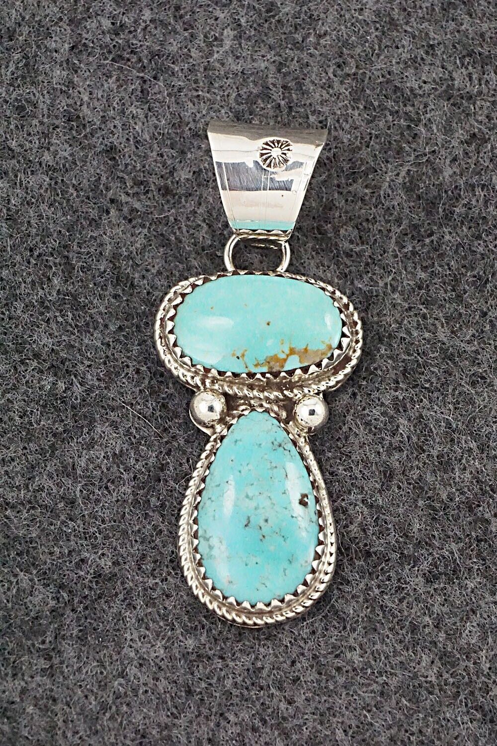 Turquoise & Sterling Silver Pendant - Ernest Hawthorne