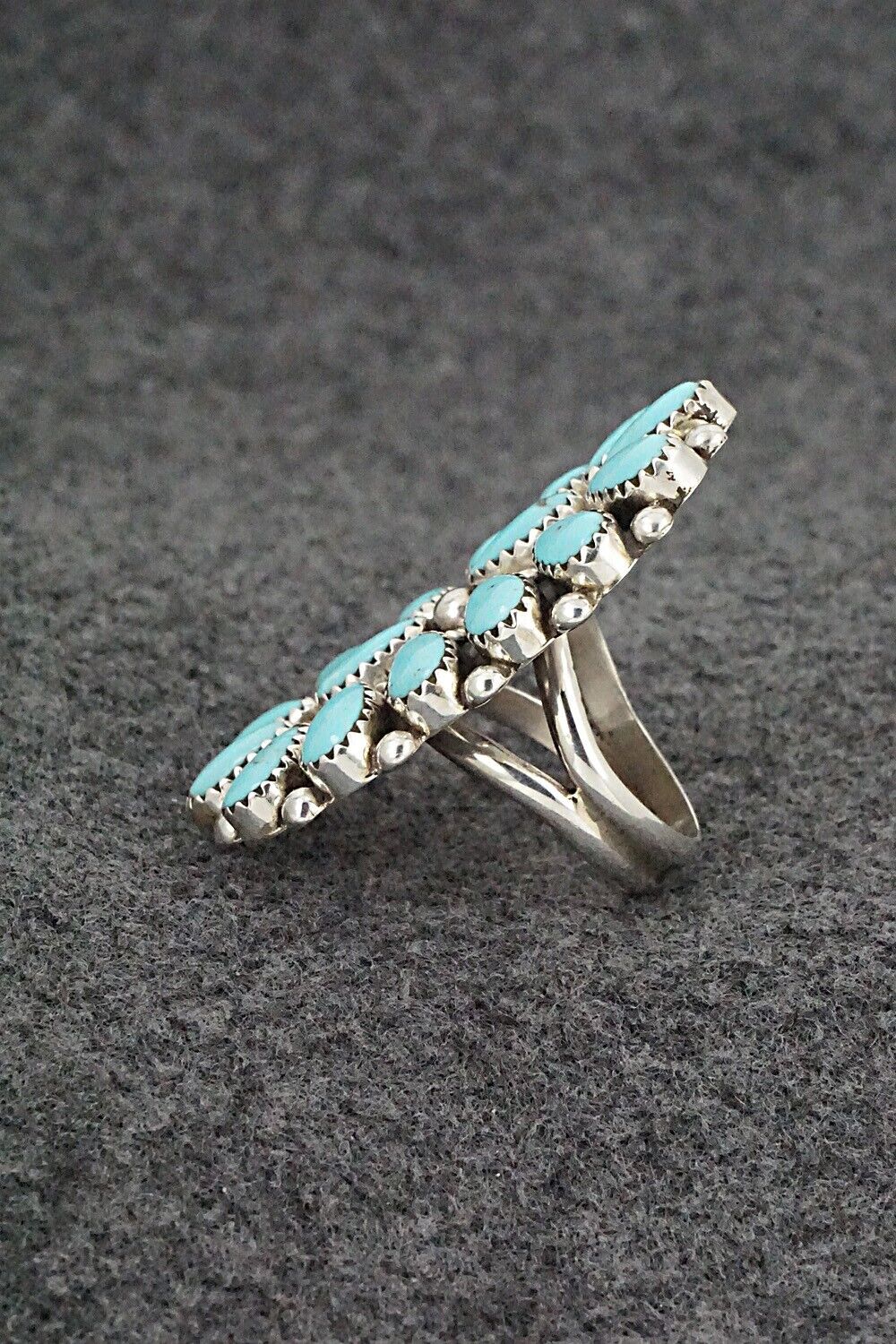Turquoise & Sterling Silver Ring - Rodney Notah - Size 8