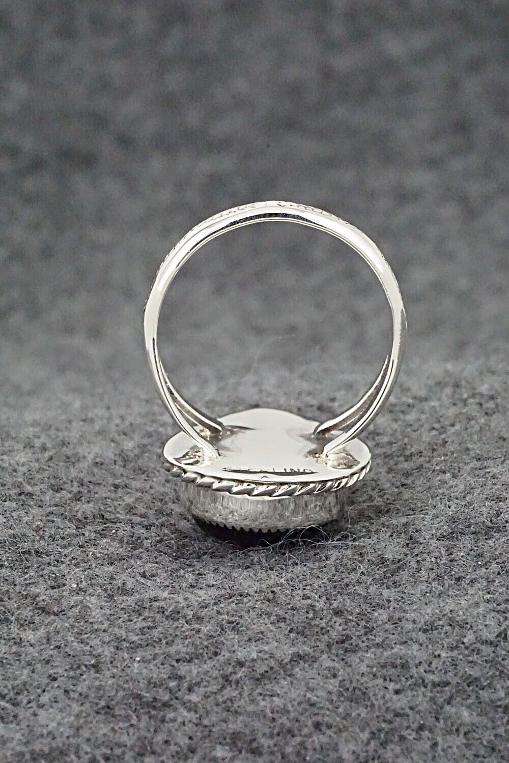 Onyx & Sterling Silver Ring - Arlene Lewis - Size 8.5
