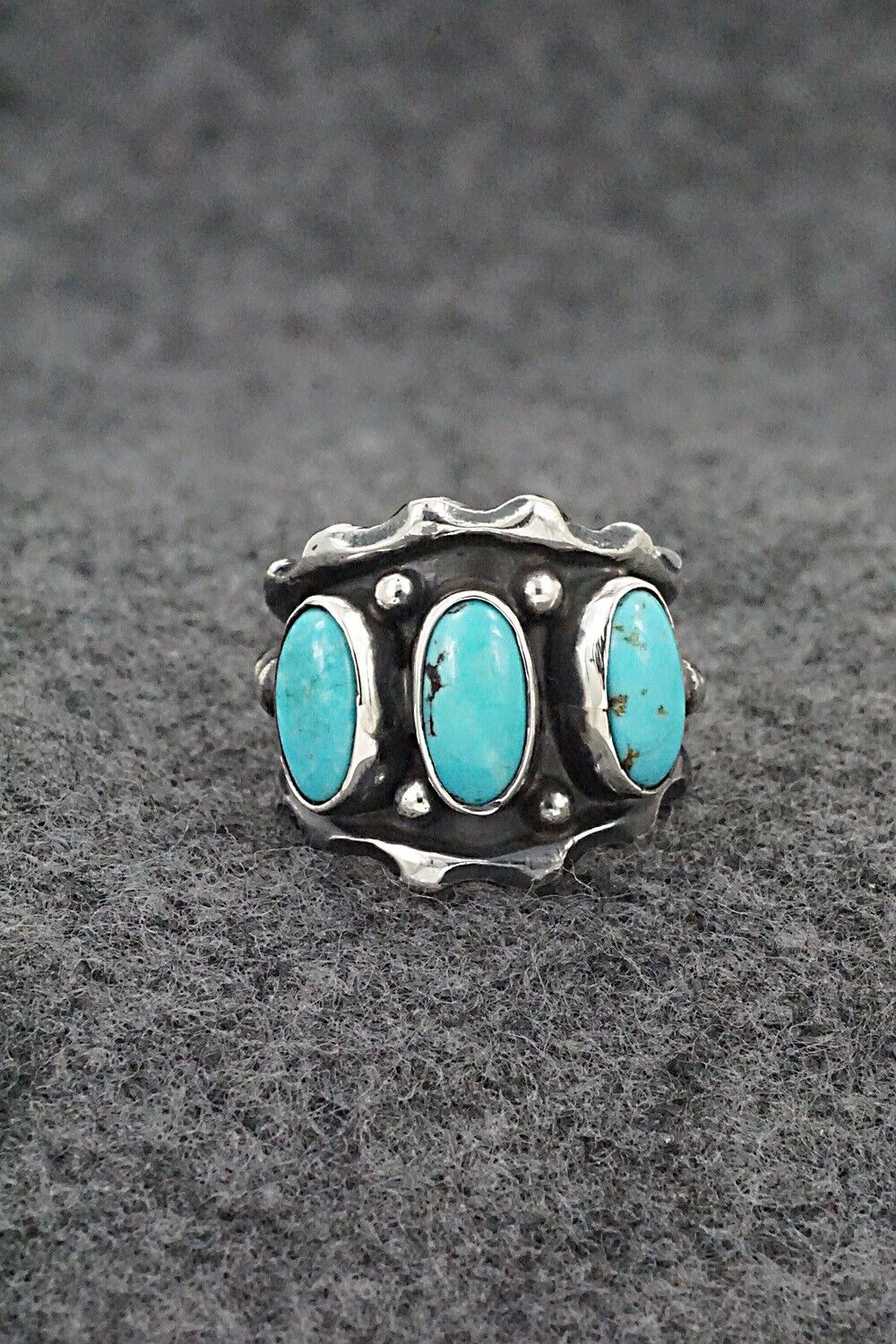 Turquoise & Sterling Silver Ring - Andrew Vandever - Size 6