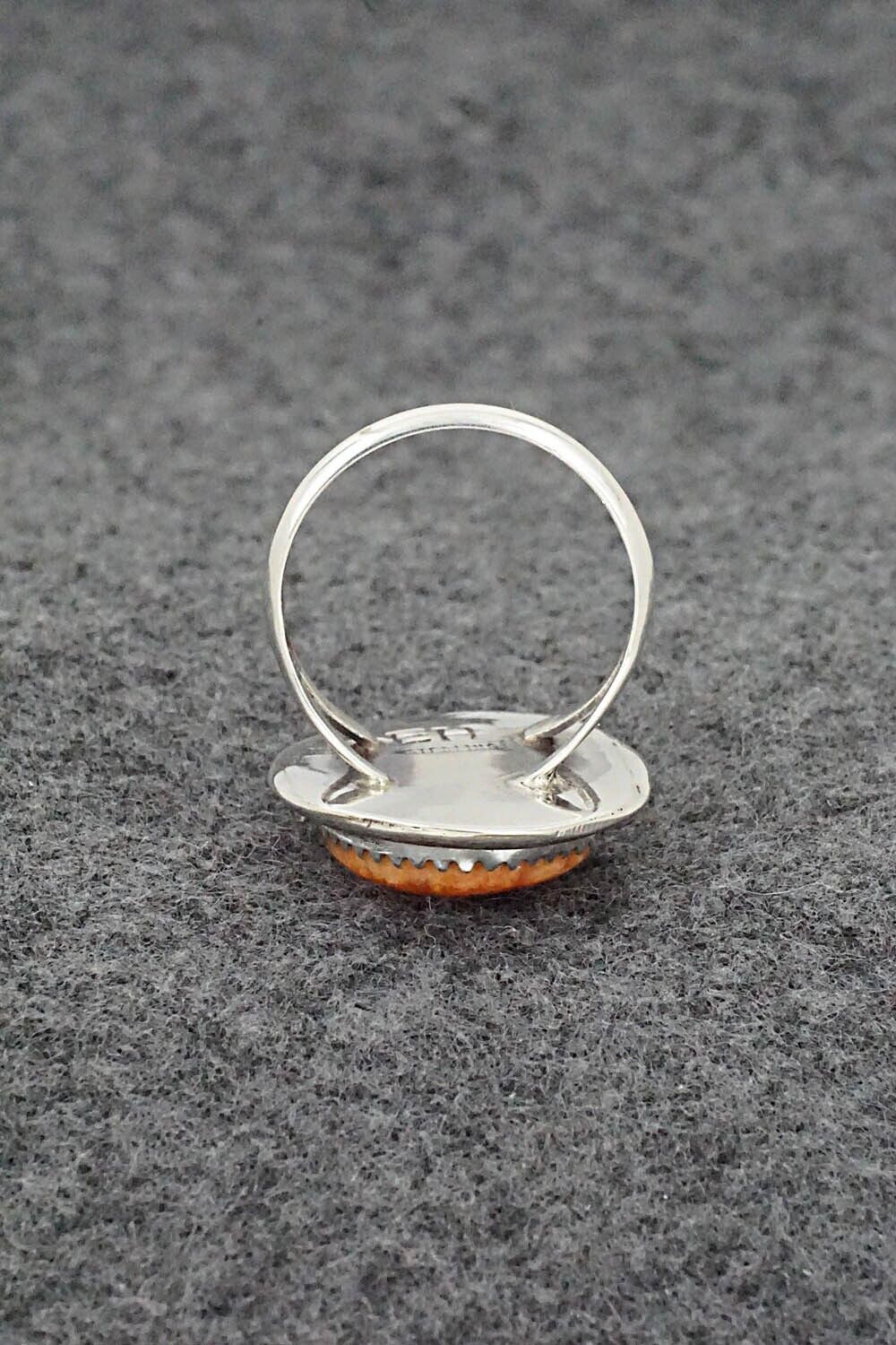 Spiny Oyster & Sterling Silver Ring - Ernest Hawthorne - Size 7.25