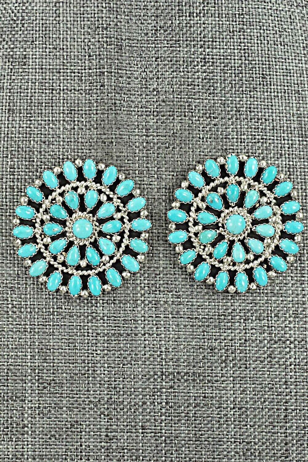 Turquoise & Sterling Silver Earrings - Marie Kurley