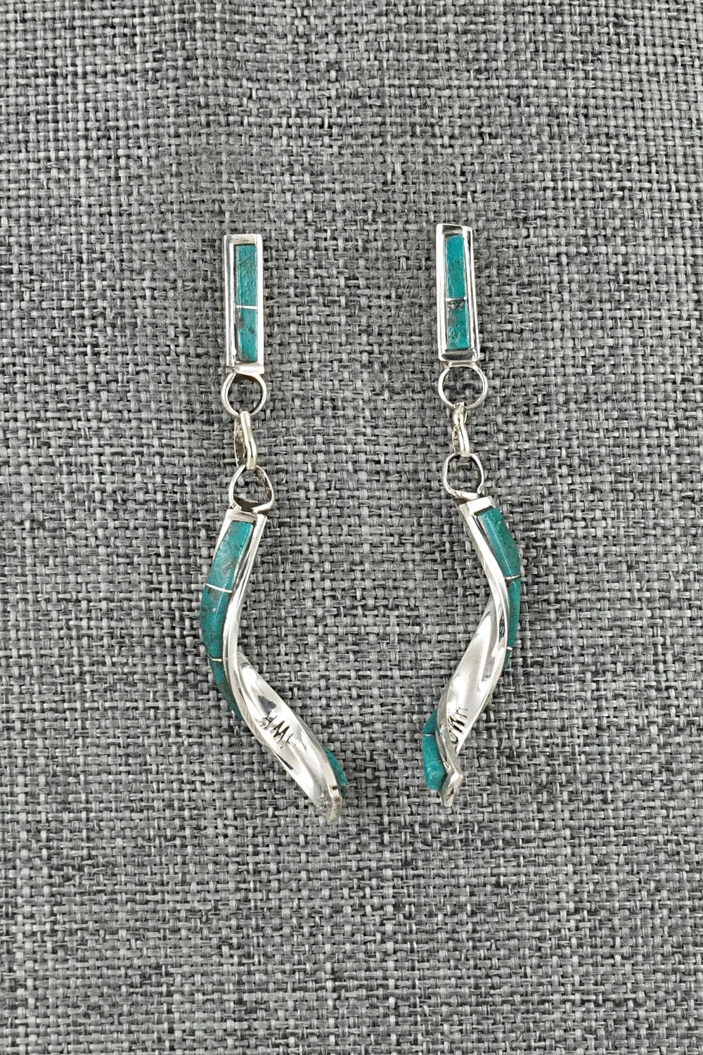 Turquoise & Sterling Silver Earrings - Gloria Waatsa