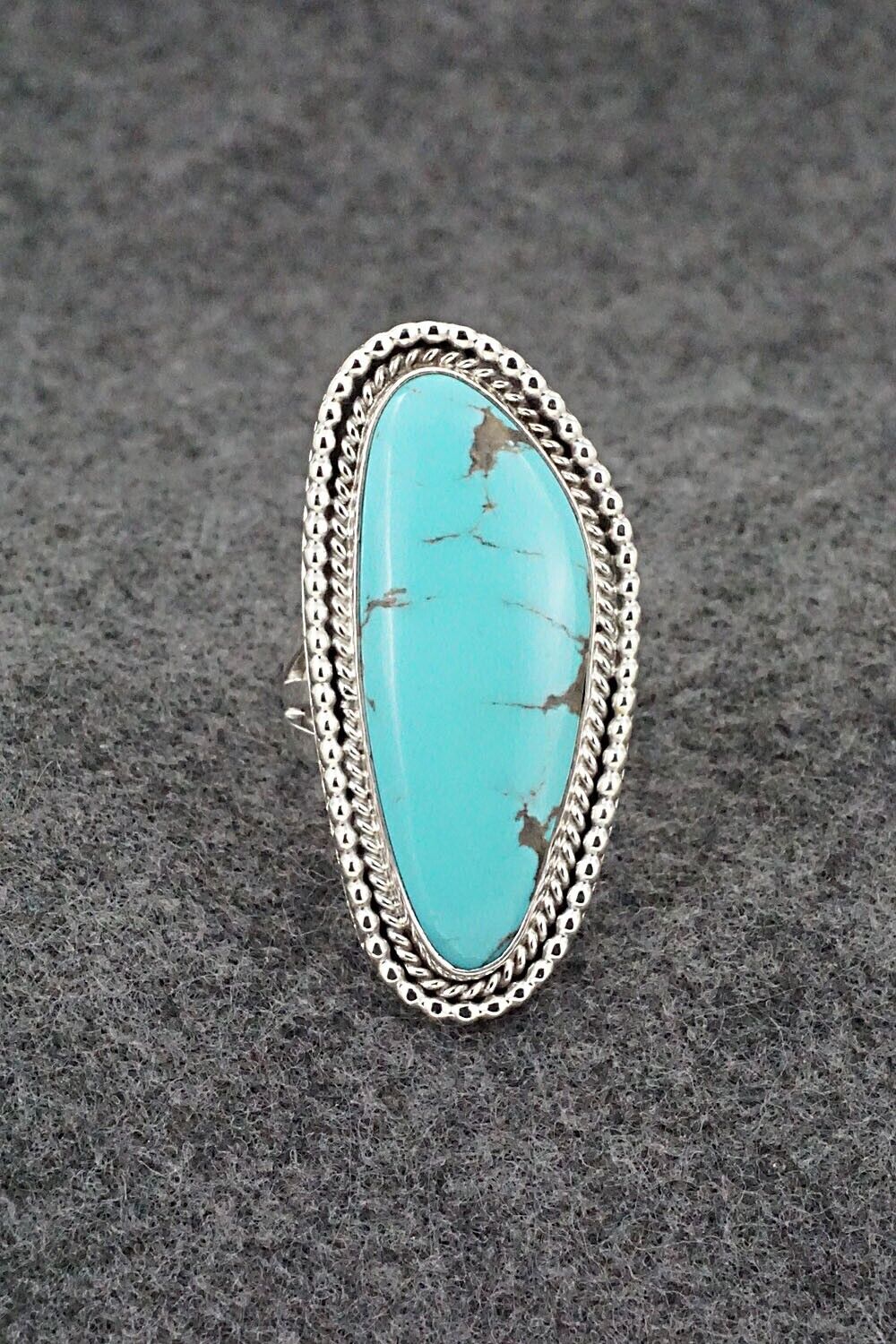 Turquoise & Sterling Silver Ring - Andrew Vandever - Size 8.5