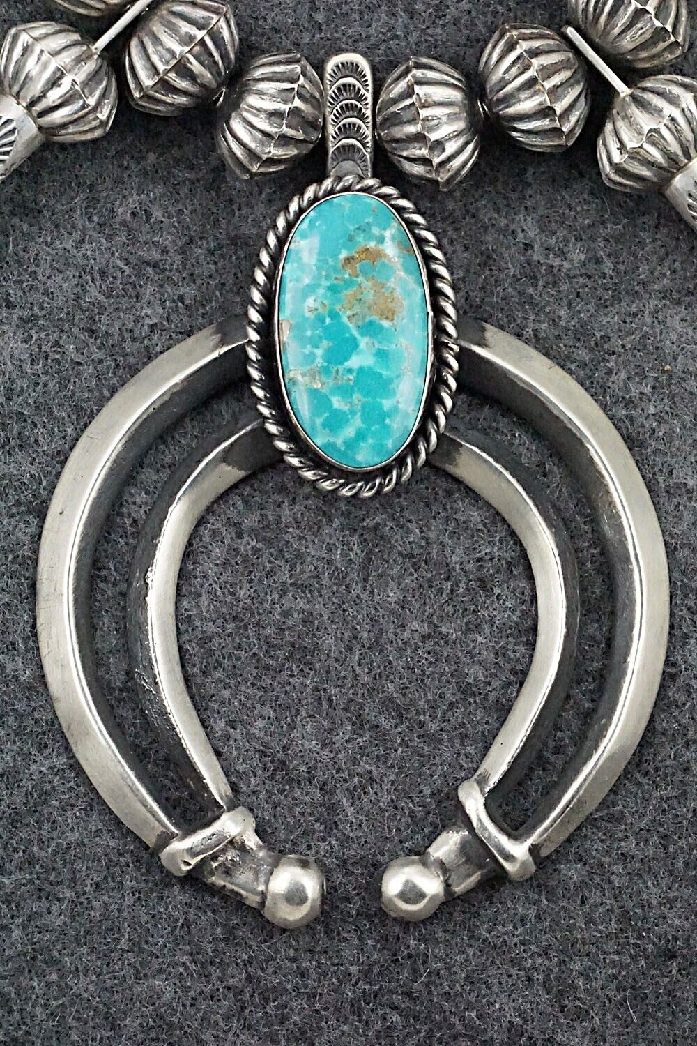 Turquoise & Sterling Silver Squash Blossom Set - Chris Hale