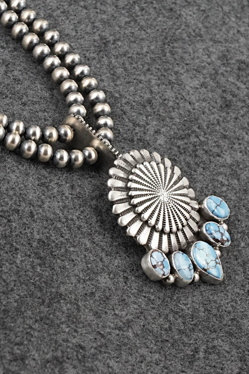 Turquoise & Sterling Silver Necklace - Tom Lewis