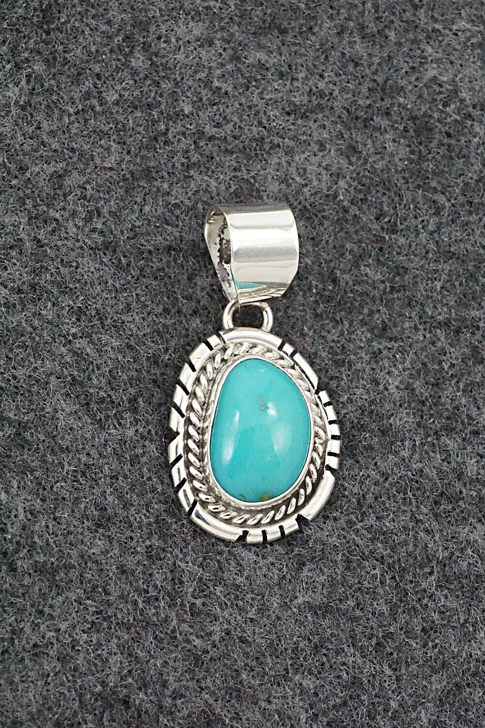 Turquoise & Sterling Silver Pendant - Johnny Frank