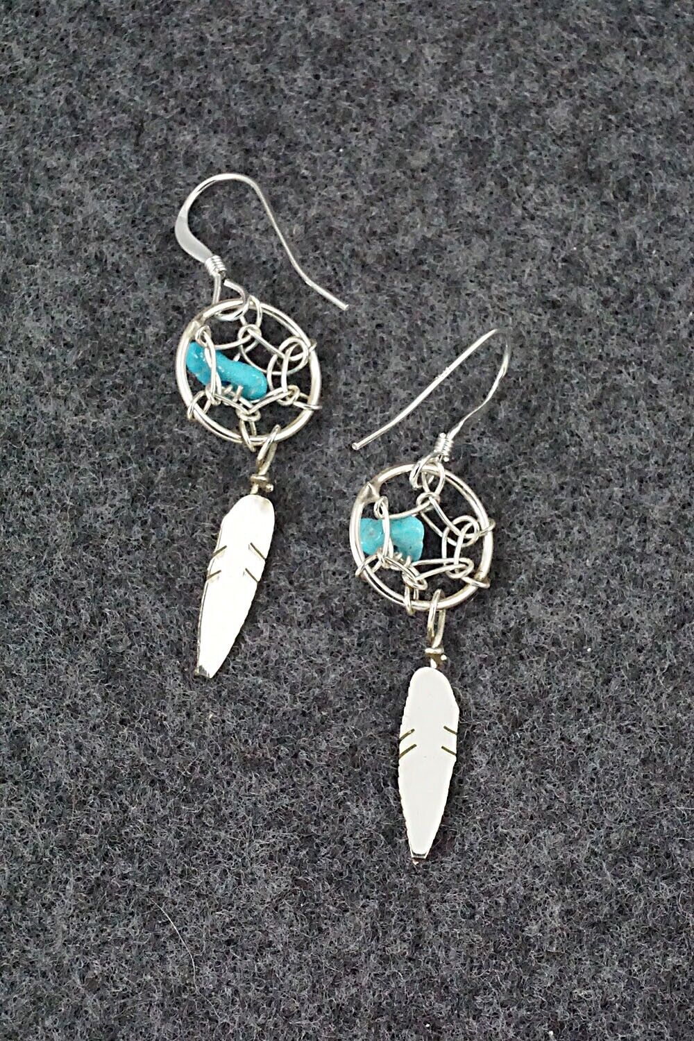 Turquoise & Sterling Silver Earrings - Lorenzo Arviso Jr.