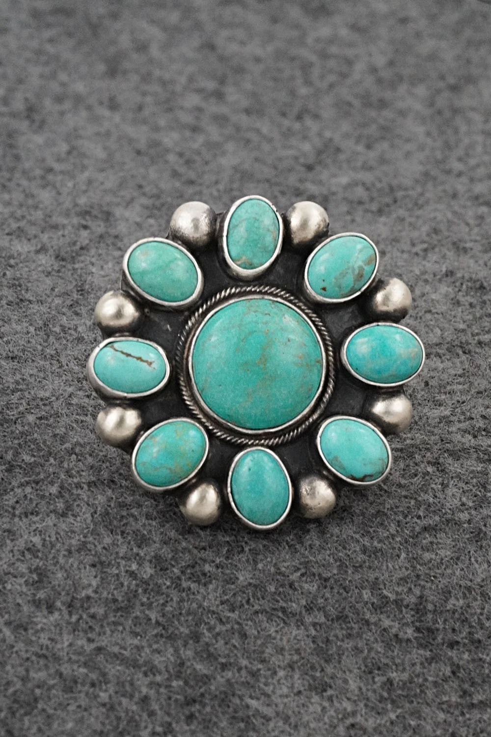 Turquoise & Sterling Silver Ring - Kathleen Livingston - Size Adjustable