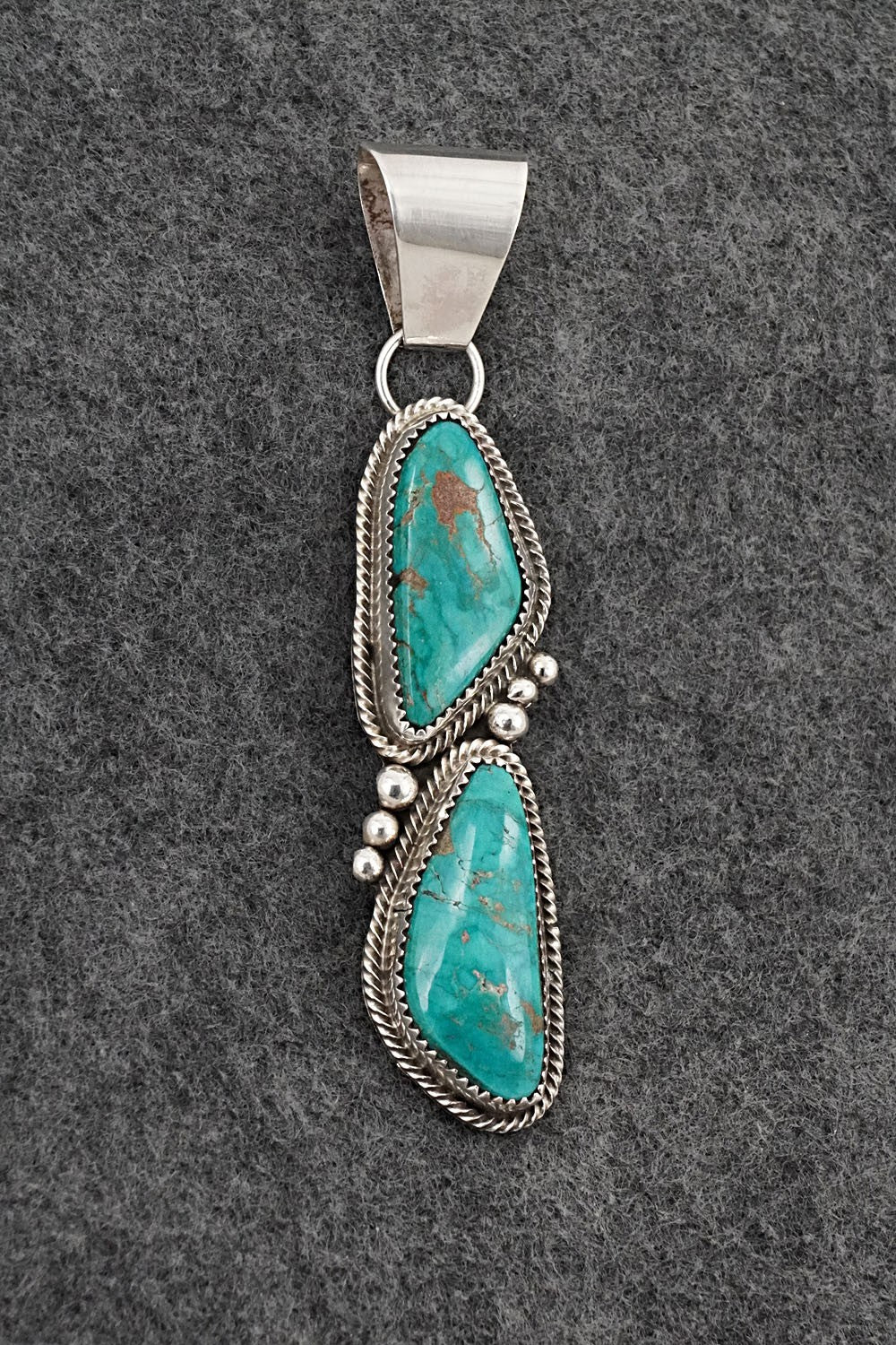 Turquoise & Sterling Silver Pendant - Eunise Wilson