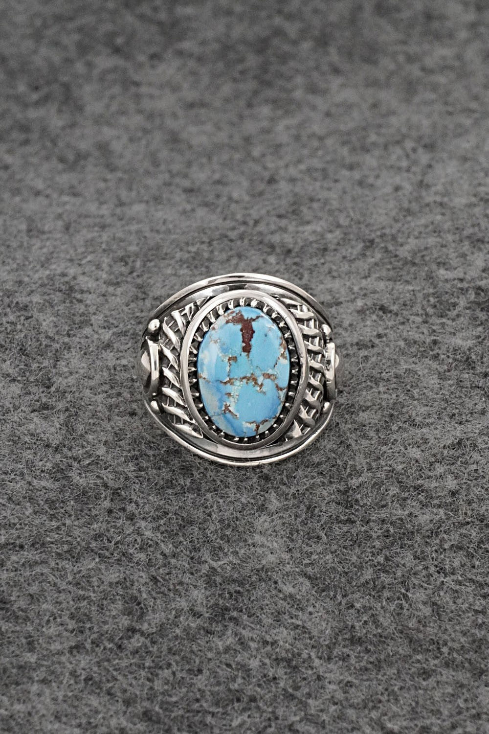 Turquoise & Sterling Silver Ring - Derrick Gordon - Size 8