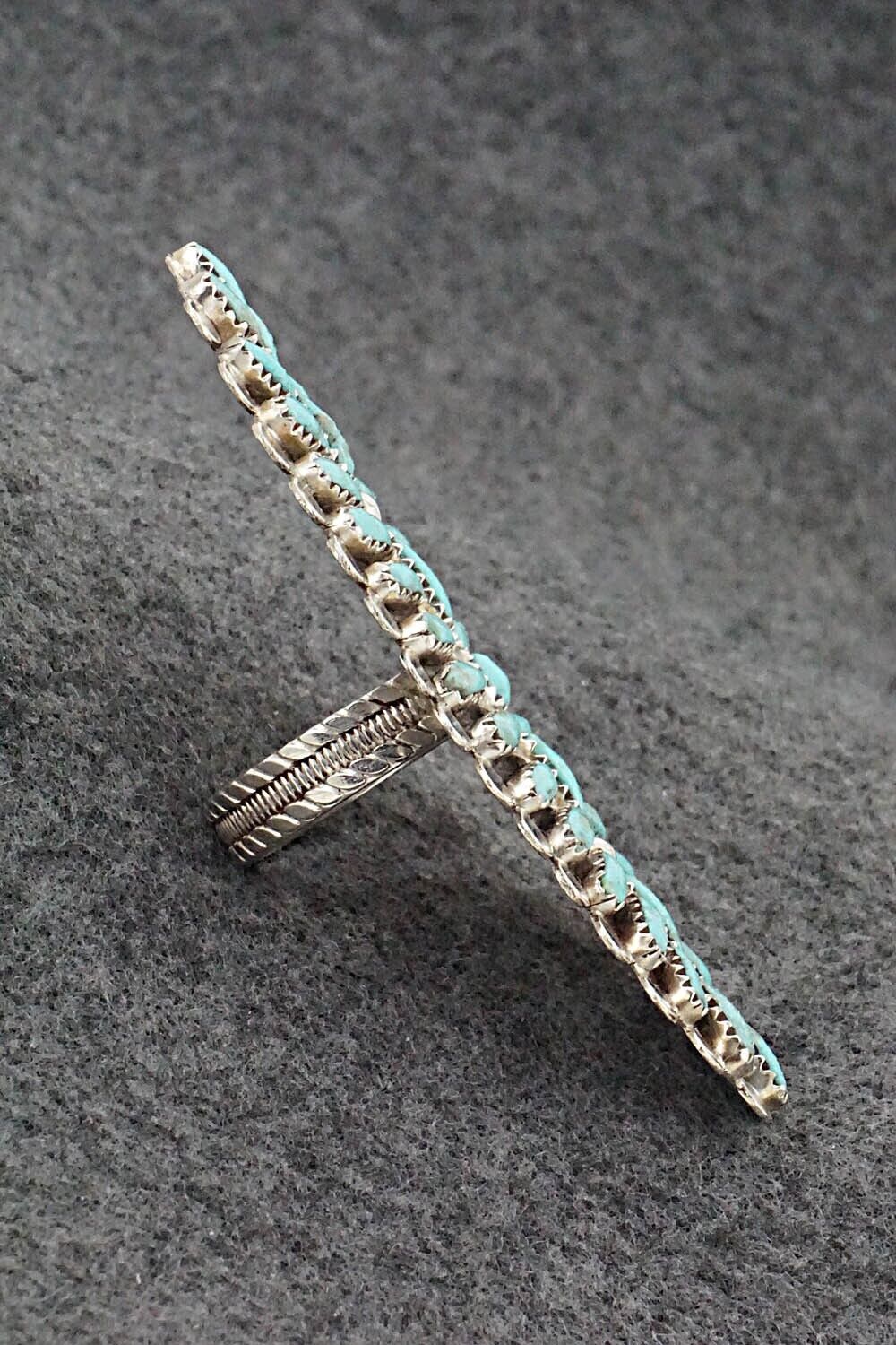 Turquoise & Sterling Silver Ring - Lavell Byjoe - Size 7.75
