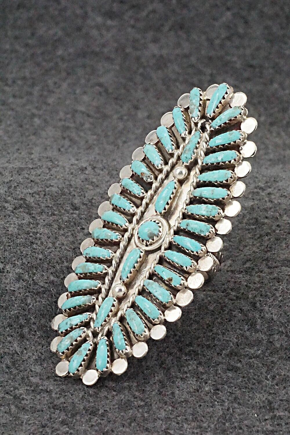 Turquoise & Sterling Silver Ring - Lavell Byjoe - Size 7.75