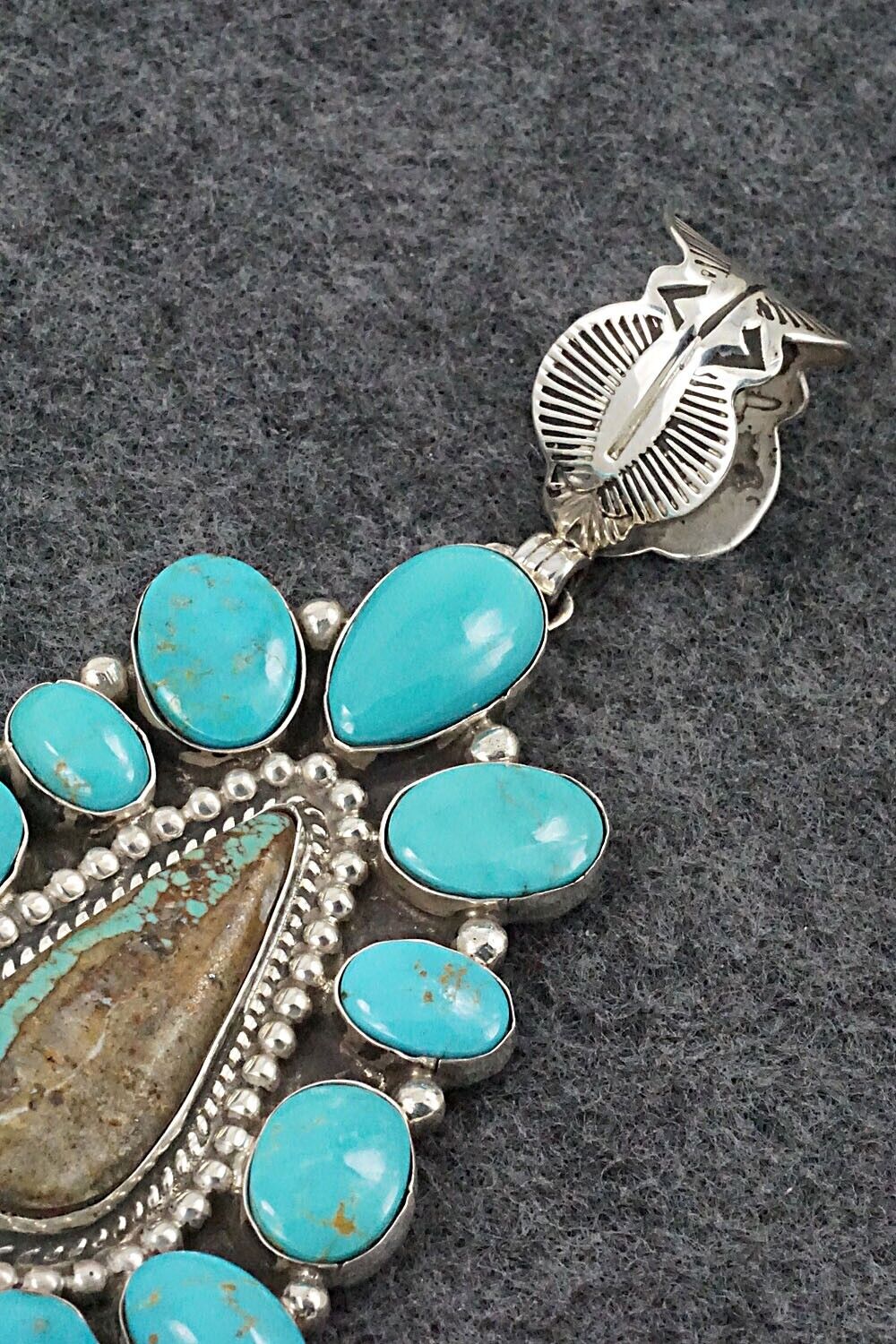 Turquoise and Sterling Silver Pendant - Vernon Johnson