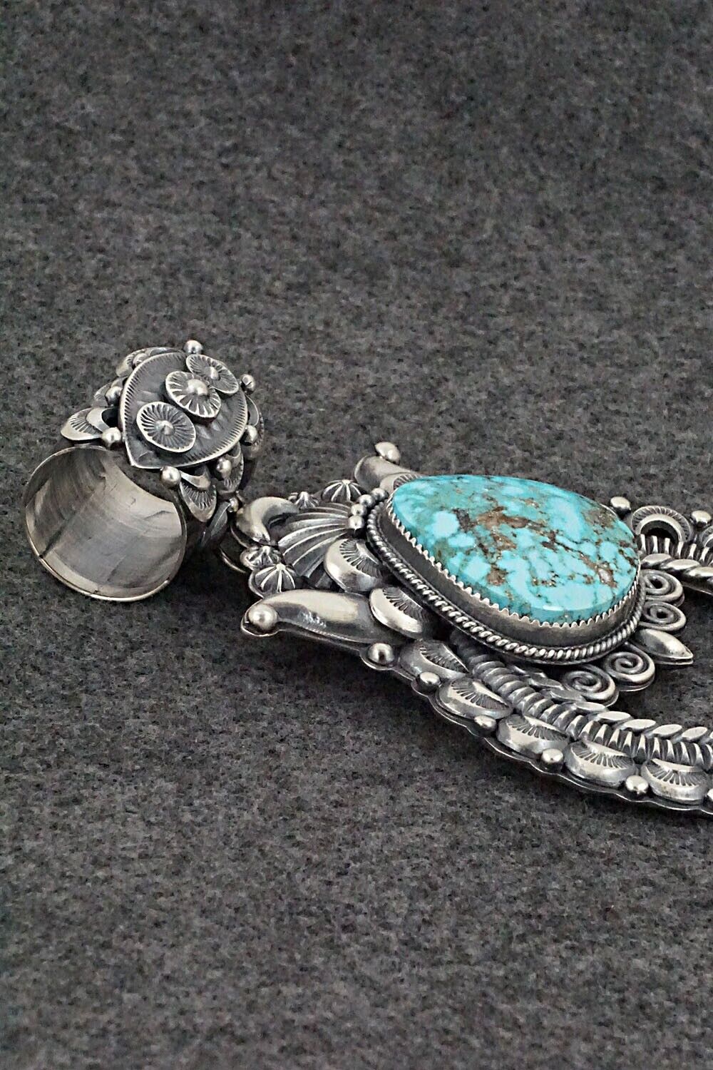 Turquoise & Sterling Silver Pendant - Delbert Gordon